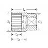 3/4" Dvylikakampė galvutė STAHLWILLE Nr.55A 1 1/2"