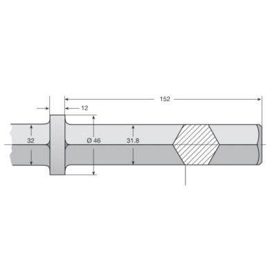 Plokščias kaltas HiKOKI H90SC HEX31,7 36x550mm