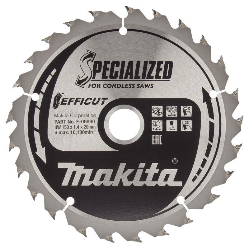 Pjovimo diskas medienai MAKITA Efficut 150x20x1,4mm 25T 23 