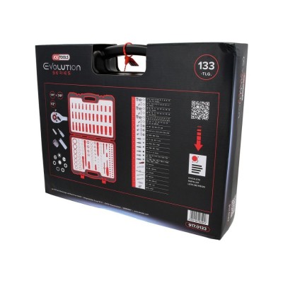 133 dalių dvylikakampių galvučių komplektas KS TOOLS 1/4" 3/8" 1/2"