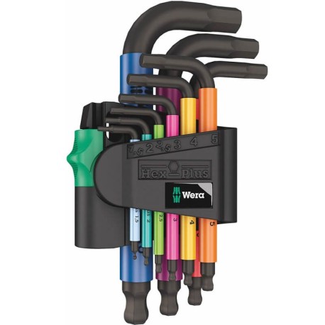 Seškantes atslēgu komplekts WERA 950/9 Hex-Plus Multicolor