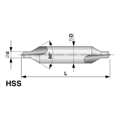 Centrēšanas urbis RUKO HSS DIN 333A Ø 4,0 mm