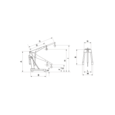 Hidrauliskais celtnis MAZZOLA M10 1000 kg