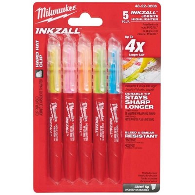 Krāsainu marķieru komplekts MILWAUKEE Inkzall, 5 gab.
