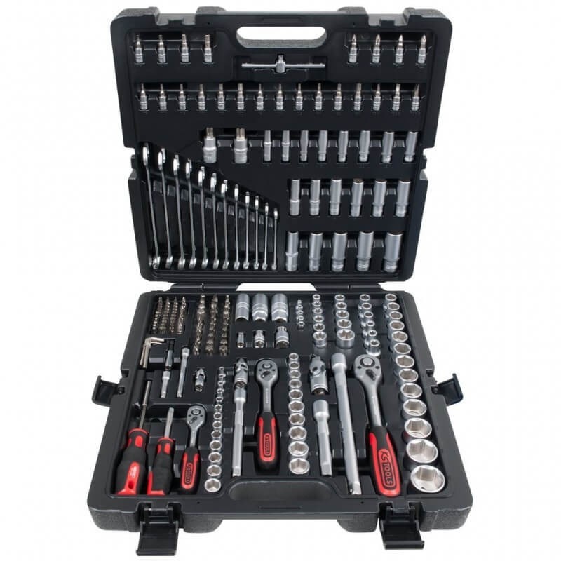 Atslēgu, tirkšķatslēgu un muciņu komplekts KS TOOLS 1/4" 3/8" 1/2", 216 daļu