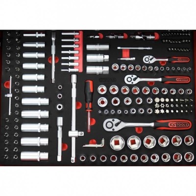 215 daļu instrumentu ratiņi KS TOOLS RACINGline, 7 atvilktnes