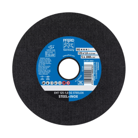 Tērauda, nerūsējošā tērauda griešanas disks PFERD EHT 125x1,0mm A60 R SG-INOX