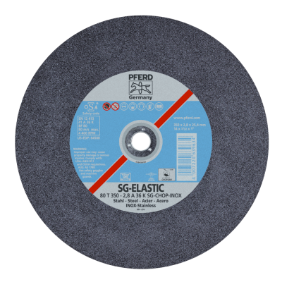 Griešanas disks PFERD 80 T350-2,8 A 36 K SG-CHOP-INOX/25,4