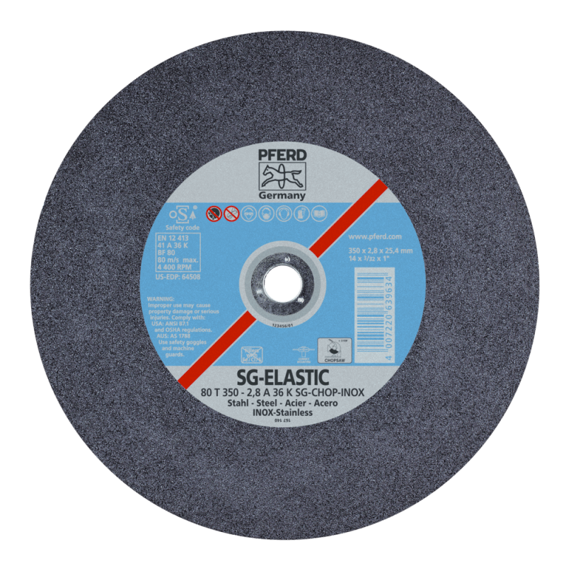 Griešanas disks PFERD 80 T350-2,8 A 36 K SG-CHOP-INOX/25,4