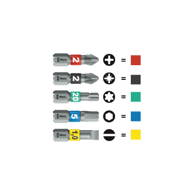 12 daļu skrūvēšanas uzgaļu komplekts WERA Bitorsion 1