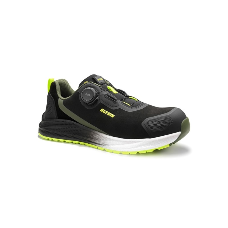 Apavi ELTEN Leevi XXNF BOA Black-Lime Low ESD S3S, melni 45