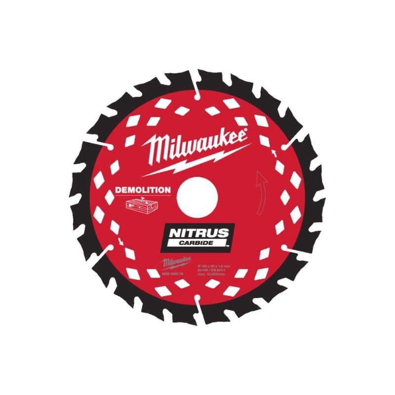 Medžio pjovimo diskas MILWAUKEE CSB Nitrus P WD 190x30x1,62x24 ATB