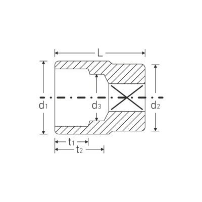 3/4" dvylikakampė galvutė STAHLWILLE 55A 1 5/8"