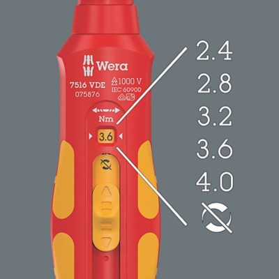 Dinamometrinis atsuktuvas WERA VDE 7516 2,4-4,0Nm