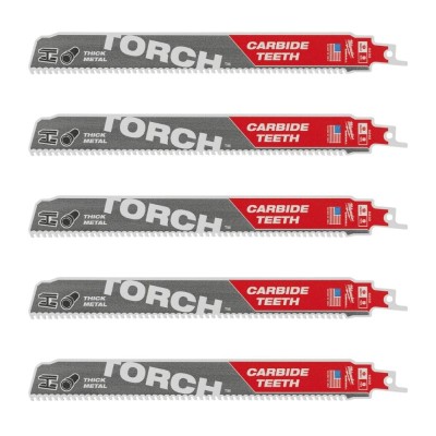 Pjūkleliai karbidiniais dantimis MILWAUKEE TCT Torch 230mm 8tpi, 5vnt.