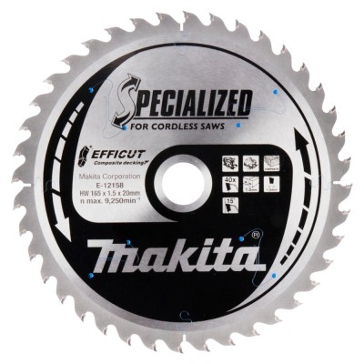 Disks kompozītmateriāla pārklājumam MAKITA HM 165x20x1.5mm Z-40
