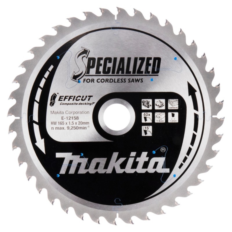 Disks kompozītmateriāla pārklājumam MAKITA HM 165x20x1.5mm Z-40