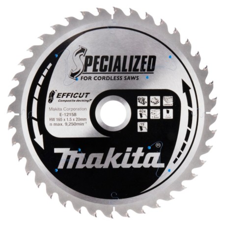 Disks kompozītmateriāla pārklājumam MAKITA HM 165x20x1.5mm Z-40