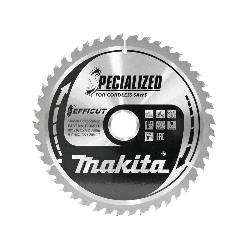 Medžio pjovimo diskas MAKITA Efficut 216x30x1,5mm 45T 10 