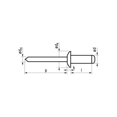 Kniedes MASTERFIX 1031 4x10mm, 1000gab.