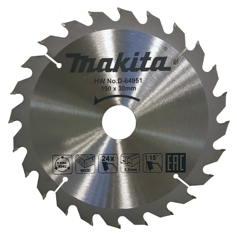 Zāģripa kokam MAKITA 190x30mm 24T