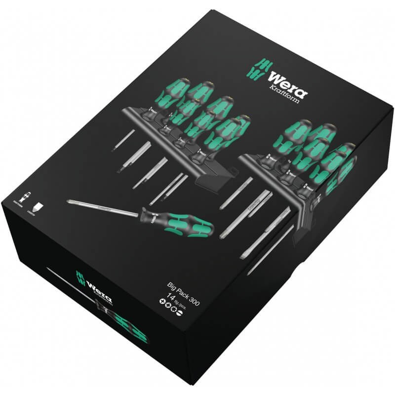 Skrūvgriežu komplekts WERA Big Pack 300/14