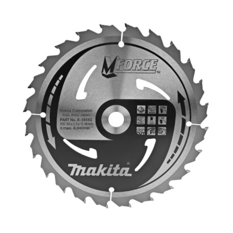 Koka griešanas disks MAKITA 190x15,88x2,0mm 24T 15 