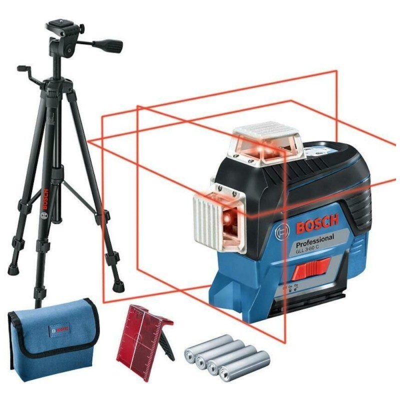 Krustlīniju lāzerlīmenis BOSCH GLL 3-80 C ar piederumiem