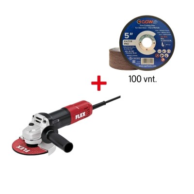 Kampinis šlifuoklis FLEX L850 125mm su Razor diskais, 100vnt.