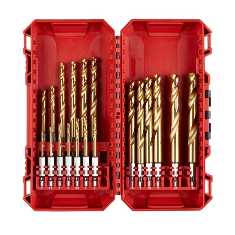 19 dalių metalo grąžtų rinkinys MILWAUKEE SWave SW HSS-G TIN 1/4"
