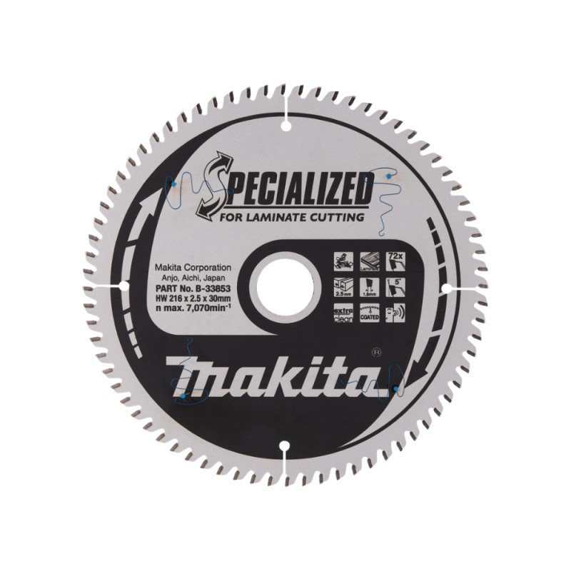 Pjovimo diskas laminatui MAKITA 216x30x2,5mm 72T 5 