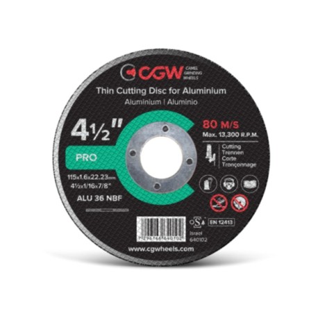Pjovimo diskas CGW T-1 125x1.6x22,23 ALU 36 NBF