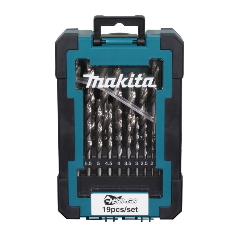 19 dalių metalo grąžtų rinkinys MAKITA HSS-GS
