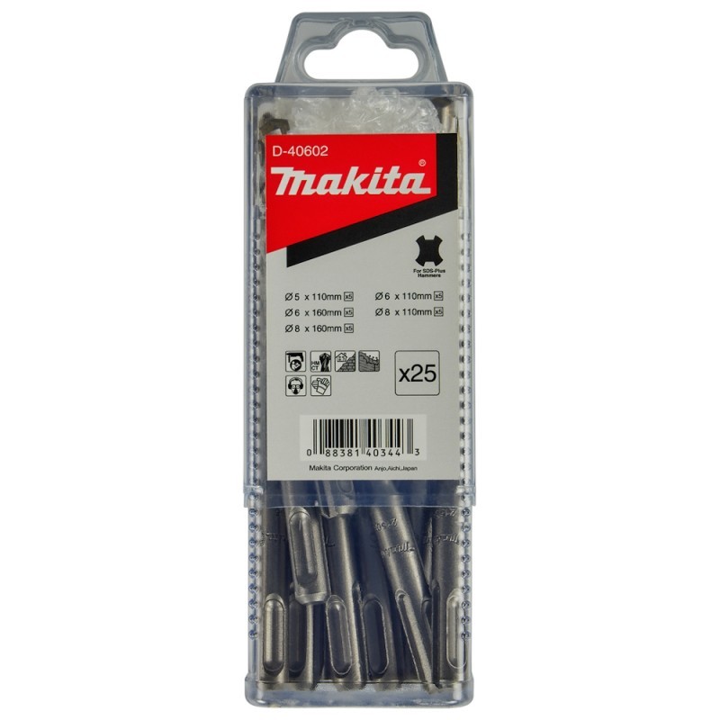 25 daļu urbju komplekts MAKITA SDS 
