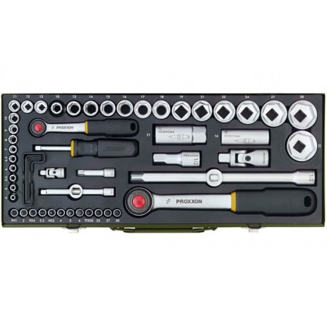 Muciņu komplekts 1/4" 1/2" 56 daļu PROXXON