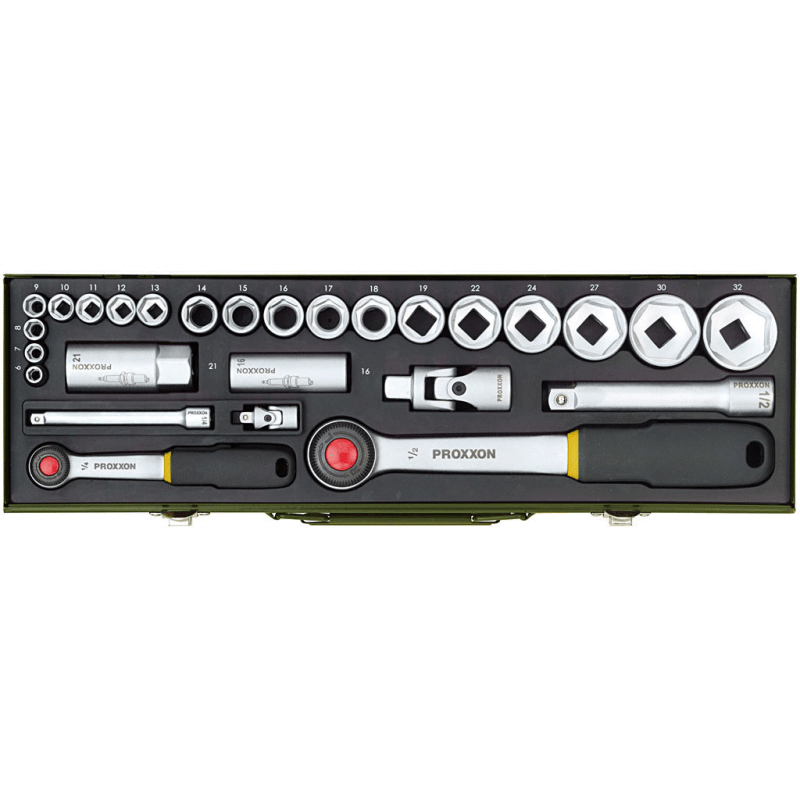 Muciņu komplekts 1/4" 1/2" 27 daļu PROXXON