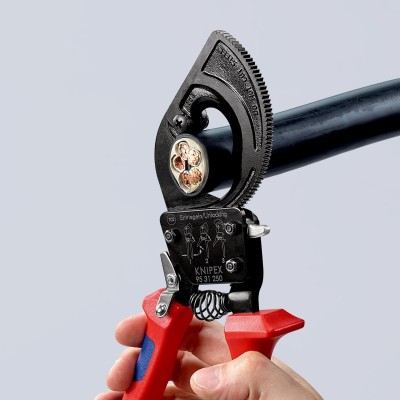 Kabeļu knaibles ar spēka mehānismu 250mm KNIPEX 9531