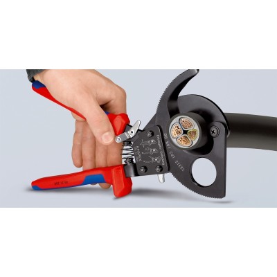 Kabeļu knaibles ar spēka mehānismu 250mm KNIPEX 9531