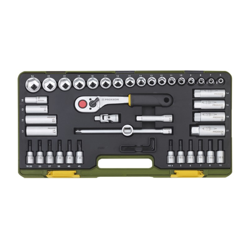 47 daļu 3/8" uzgaļu un galviņu komplekts PROXXON