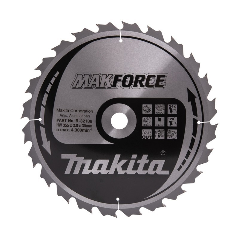Medžio pjovimo diskas MAKITA 5143R 355x30x3mm 24T 20 