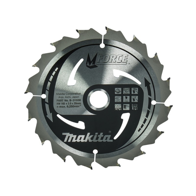 Koka griešanas disks MAKITA 165x20x2,0mm 16T 15 
